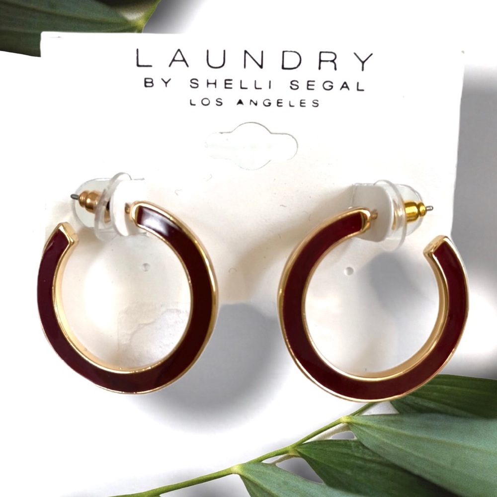 Laundry by Shelli Segal Hoop Earrings Gold Lacquer